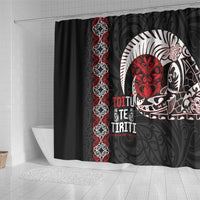 Aotearoa Toitu Te Tiriti Shower Curtain Honour The Treaty Maori Haka LT14 - Polynesian Pride