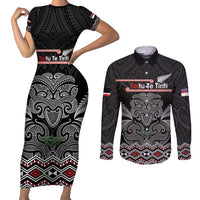 Aotearoa Toitu Te Tiriti Couples Matching Short Sleeve Bodycon Dress and Long Sleeve Button Shirt Stand Together! Stand Stronger! - NZ Tiki