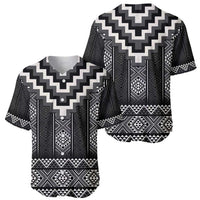 Black Taniko Aotearoa Baseball Jersey Niho Taniwha Mix Poutama LT14 - Polynesian Pride