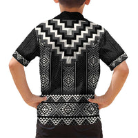 Black Taniko Aotearoa Kid Hawaiian Shirt Niho Taniwha Mix Poutama LT14 - Polynesian Pride