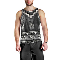 Black Taniko Aotearoa Men Tank Top Niho Taniwha Mix Poutama LT14