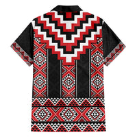 Red Taniko Aotearoa Family Matching Long Sleeve Bodycon Dress and Hawaiian Shirt Niho Taniwha Mix Poutama LT14 - Polynesian Pride