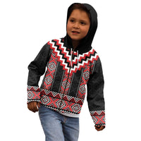 Red Taniko Aotearoa Kid Hoodie Niho Taniwha Mix Poutama LT14