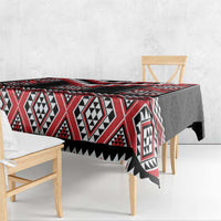 Red Taniko Aotearoa Tablecloth Niho Taniwha Mix Poutama LT14 - Polynesian Pride