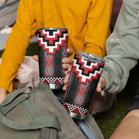 Red Taniko Aotearoa Tumbler Cup Niho Taniwha Mix Poutama LT14 - Polynesian Pride