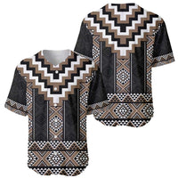 Brown Taniko Aotearoa Baseball Jersey Niho Taniwha Mix Poutama LT14 - Polynesian Pride