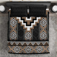 Brown Taniko Aotearoa Bedding Set Niho Taniwha Mix Poutama LT14
