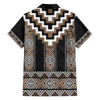 Brown Taniko Aotearoa Family Matching Puletasi and Hawaiian Shirt Niho Taniwha Mix Poutama LT14 - Polynesian Pride