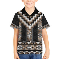 Brown Taniko Aotearoa Hawaiian Shirt Niho Taniwha Mix Poutama LT14