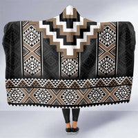 Brown Taniko Aotearoa Hooded Blanket Niho Taniwha Mix Poutama LT14