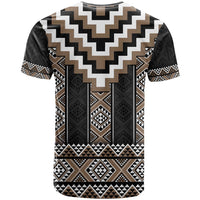Brown Taniko Aotearoa T Shirt Niho Taniwha Mix Poutama LT14 - Polynesian Pride