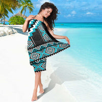 Turquoise Taniko Pattern Aotearoa Sarong Niho Taniwha Mix Poutama