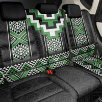 Green Taniko Pattern Aotearoa Back Car Seat Cover Niho Taniwha Mix Poutama LT14 - Polynesian Pride