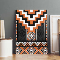Orange Taniko Pattern Aotearoa Canvas Wall Art Niho Taniwha Mix Poutama