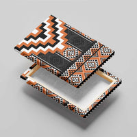 Orange Taniko Pattern Aotearoa Canvas Wall Art Niho Taniwha Mix Poutama