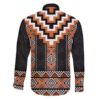 Orange Taniko Pattern Aotearoa Family Matching Summer Maxi Dress and Hawaiian Shirt Niho Taniwha Mix Poutama LT14 - Polynesian Pride