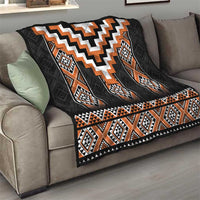 Orange Taniko Pattern Aotearoa Quilt Niho Taniwha Mix Poutama LT14 - Polynesian Pride