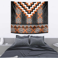 Orange Taniko Pattern Aotearoa Tapestry Niho Taniwha Mix Poutama LT14 - Polynesian Pride