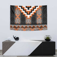 Orange Taniko Pattern Aotearoa Tapestry Niho Taniwha Mix Poutama LT14 - Polynesian Pride