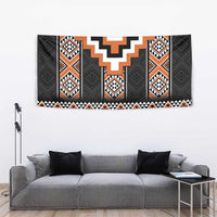 Orange Taniko Pattern Aotearoa Tapestry Niho Taniwha Mix Poutama LT14 - Polynesian Pride