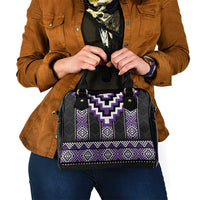 Purple Taniko Pattern Aotearoa Shoulder Handbag Niho Taniwha Mix Poutama LT14 - Polynesian Pride