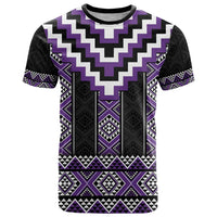 Purple Taniko Pattern Aotearoa T Shirt Niho Taniwha Mix Poutama LT14 Purple - Polynesian Pride