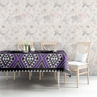 Purple Taniko Pattern Aotearoa Tablecloth Niho Taniwha Mix Poutama LT14 - Polynesian Pride