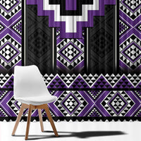 Purple Taniko Pattern Aotearoa Window Curtain Niho Taniwha Mix Poutama