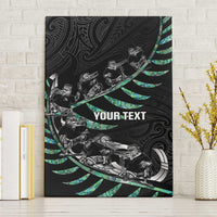 Custom New Zealand Silver Fern Rugby Canvas Wall Art Aotearoa Kiwi Maori Pattern LT14