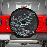 Custom New Zealand Silver Fern Rugby Spare Tire Cover Aotearoa Kiwi Maori Pattern LT14