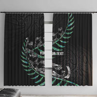 Custom New Zealand Silver Fern Rugby Window Curtain Aotearoa Kiwi Maori Pattern LT14