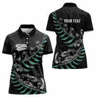 Custom New Zealand Silver Fern Rugby Women Polo Shirt Aotearoa Kiwi Maori Pattern LT14 - Polynesian Pride