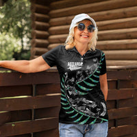 Custom New Zealand Silver Fern Rugby Women Polo Shirt Aotearoa Kiwi Maori Pattern LT14 - Polynesian Pride