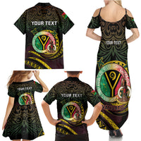 Personalised Vanuatu Family Matching Summer Maxi Dress and Hawaiian Shirt Yumi 45th Hapi Independens Dei - Black Version LT14