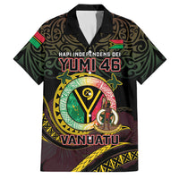 Personalised Vanuatu Family Matching Summer Maxi Dress and Hawaiian Shirt Yumi 45th Hapi Independens Dei - Black Version LT14