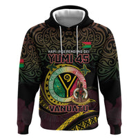 Personalised Vanuatu Hoodie Yumi 45th Hapi Independens Dei - Black Version LT14