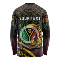 Personalised Vanuatu Long Sleeve Shirt Yumi 46th Hapi Independens Dei - Black Version LT14 - Polynesian Pride