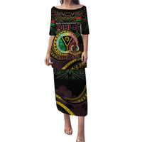Personalised Vanuatu Puletasi Yumi 46th Hapi Independens Dei - Black Version LT14 Long Dress Black - Polynesian Pride