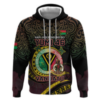 Personalised Vanuatu Zip Hoodie Yumi 46th Hapi Independens Dei - Black Version LT14 Zip Hoodie Black - Polynesian Pride