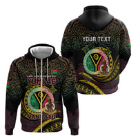 Personalised Vanuatu Zip Hoodie Yumi 46th Hapi Independens Dei - Black Version LT14 - Polynesian Pride