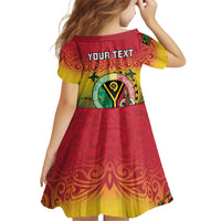 Personalised Vanuatu Family Matching Off Shoulder Maxi Dress and Hawaiian Shirt Yumi 45th Hapi Independens Dei - Reggae Version LT14