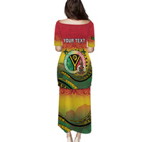 Personalised Vanuatu Family Matching Puletasi and Hawaiian Shirt Yumi 45th Hapi Independens Dei - Reggae Version LT14