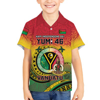 Personalised Vanuatu Family Matching Summer Maxi Dress and Hawaiian Shirt Yumi 45th Hapi Independens Dei - Reggae Version LT14