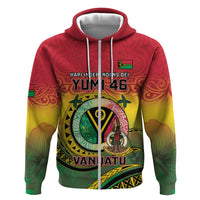 Personalised Vanuatu Hoodie Yumi 46th Hapi Independens Dei - Reggae Version LT14 Zip Hoodie Reggae - Polynesian Pride