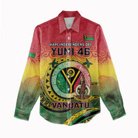 Personalised Vanuatu Women Casual Shirt Yumi 45th Hapi Independens Dei - Reggae Version LT14