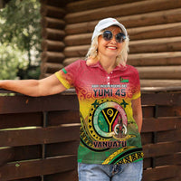Personalised Vanuatu Women Polo Shirt Yumi 45th Hapi Independens Dei - Reggae Version LT14