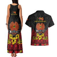 Papua New Guinea Independence Day Couples Matching Tank Maxi Dress and Hawaiian Shirt PNG Bird of Paradise 50th Anniversary LT14 - Polynesian Pride
