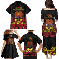 Papua New Guinea Independence Day Family Matching Puletasi and Hawaiian Shirt PNG Bird of Paradise 50th Anniversary LT14 - Polynesian Pride