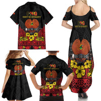Papua New Guinea Independence Day Family Matching Summer Maxi Dress and Hawaiian Shirt PNG Bird of Paradise 50th Anniversary LT14 - Polynesian Pride