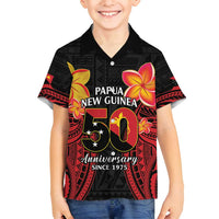 Papua New Guinea Independence Day Family Matching Summer Maxi Dress and Hawaiian Shirt PNG Since 1975 LT14 Son's Shirt Black - Polynesian Pride